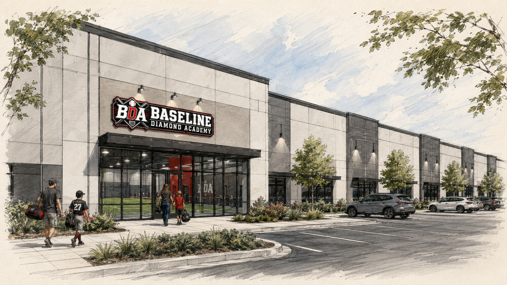 Concept rendering of the future Baseline Diamond Academy Stafford entrance